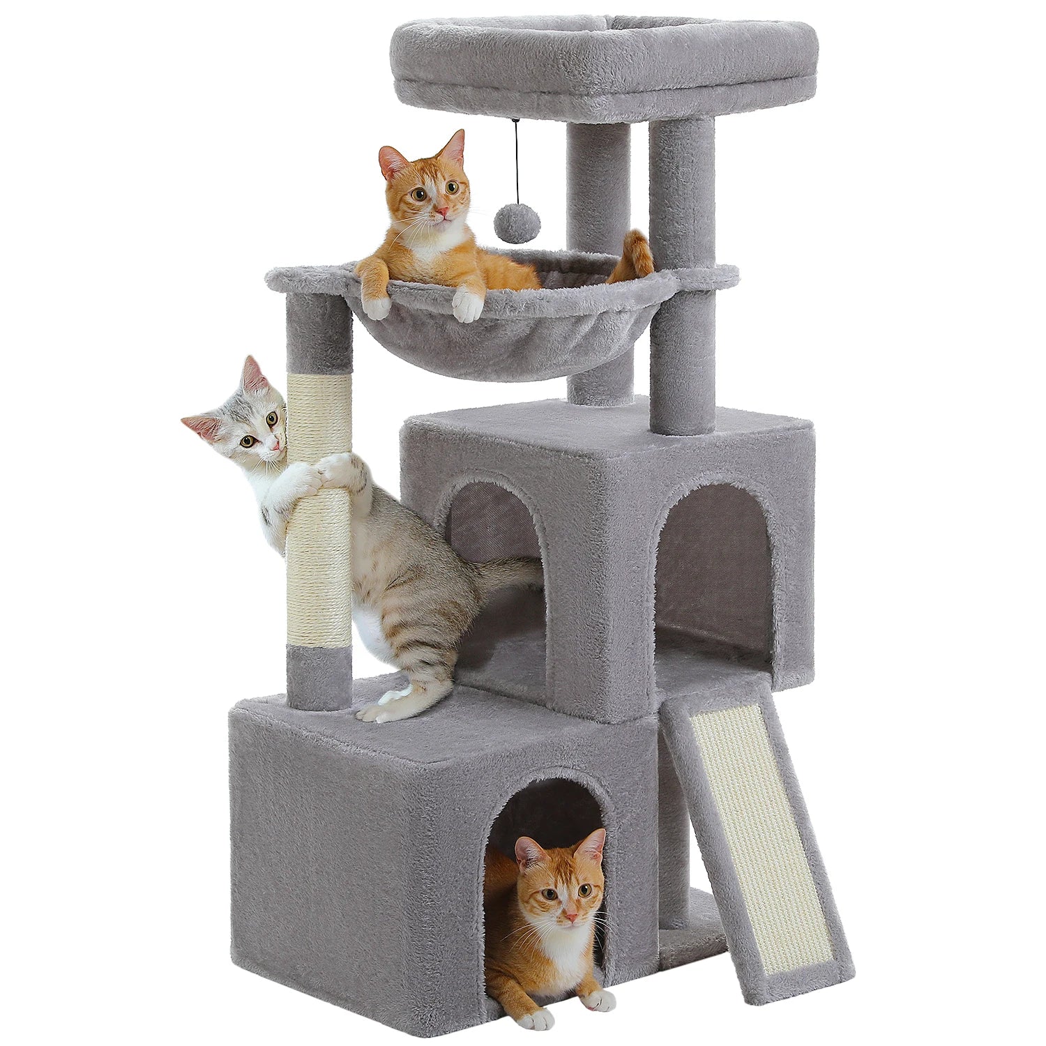PAWZ Road Large Multi-Level Cat Tree with Condo and Hammock