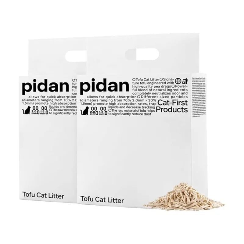 pidan Tofu Cat Litter Clumping,Flushable,Ultra Absorbent and Fast Drying, 100% Natural Ingredients Litter,Solubility in Water,Re