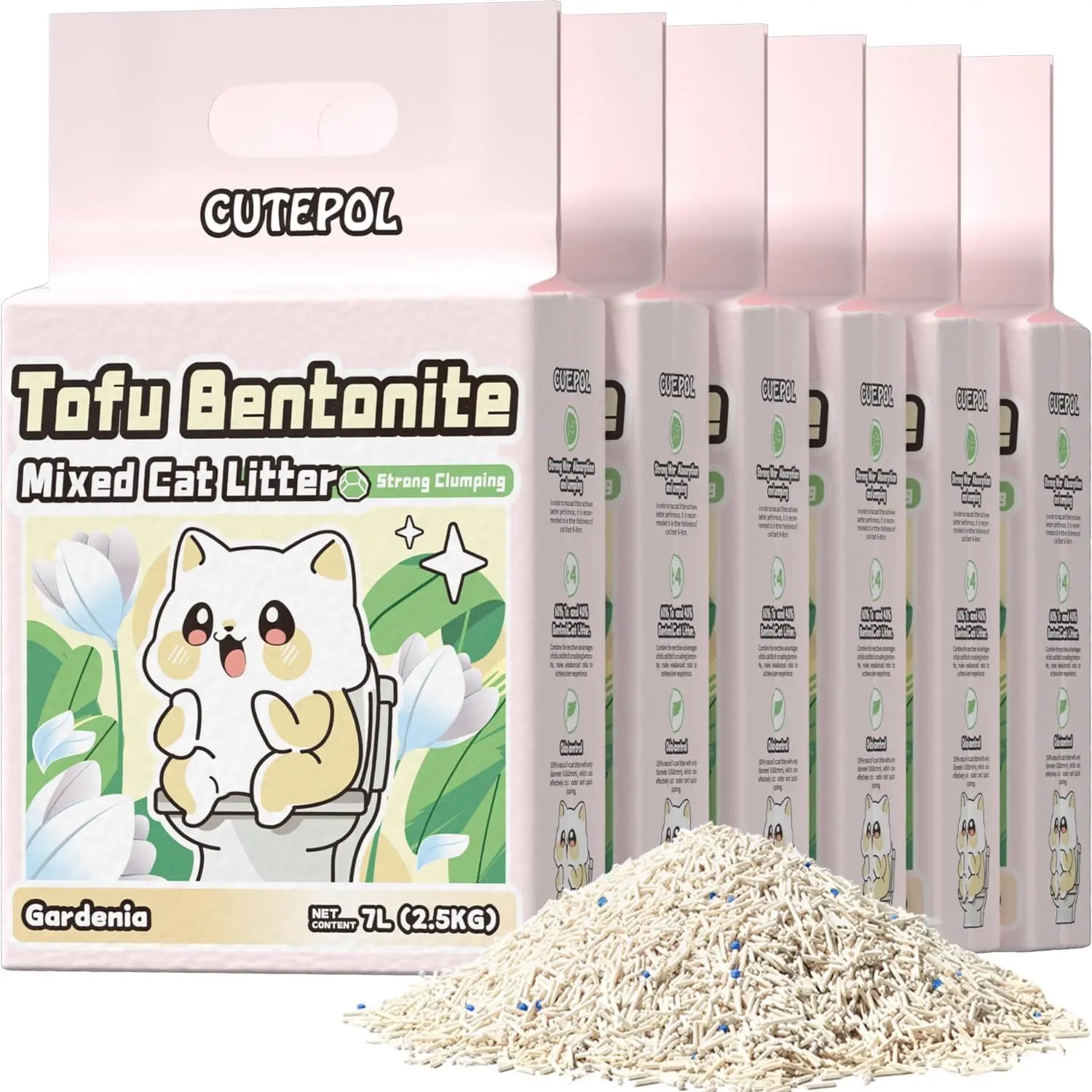 Mixed 4-in-1 Clumping Cat Litter 33lb, Odor Control & Rapid Clumping, Dust-Free Multi-Cat Bentonite Tofu Litter