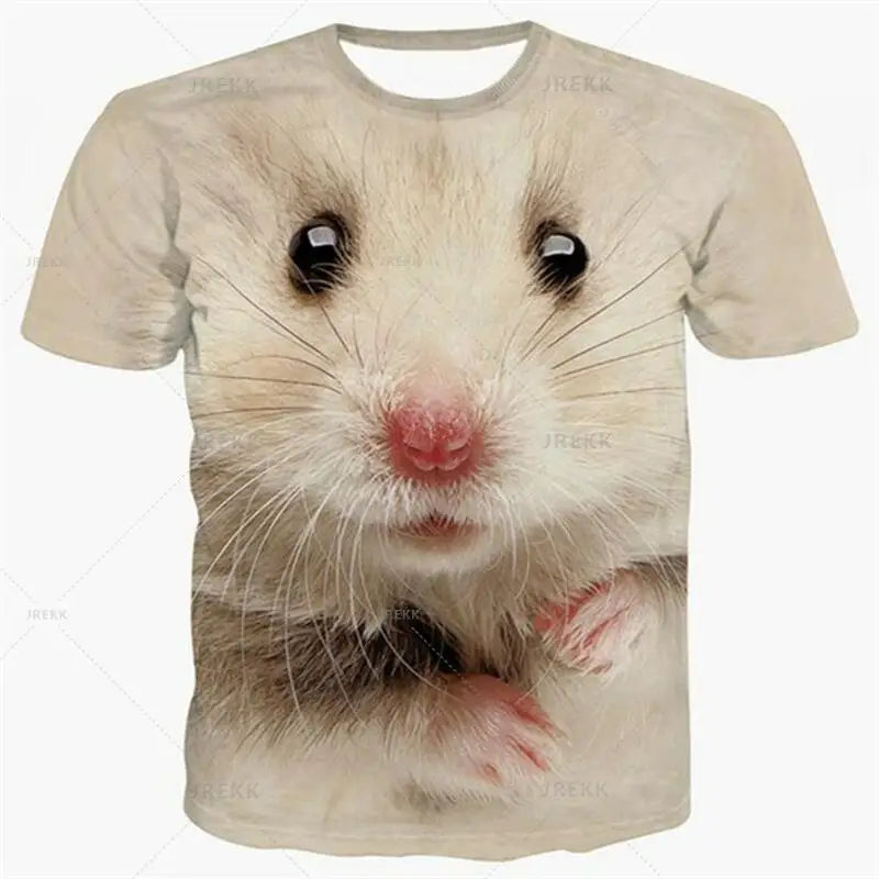 Hamster Domesticated Guinea Pig 3D Print Men's T-Shirts Women Children Tshirt Casual Short sleeve Oversized Hip Hop Tee Tops