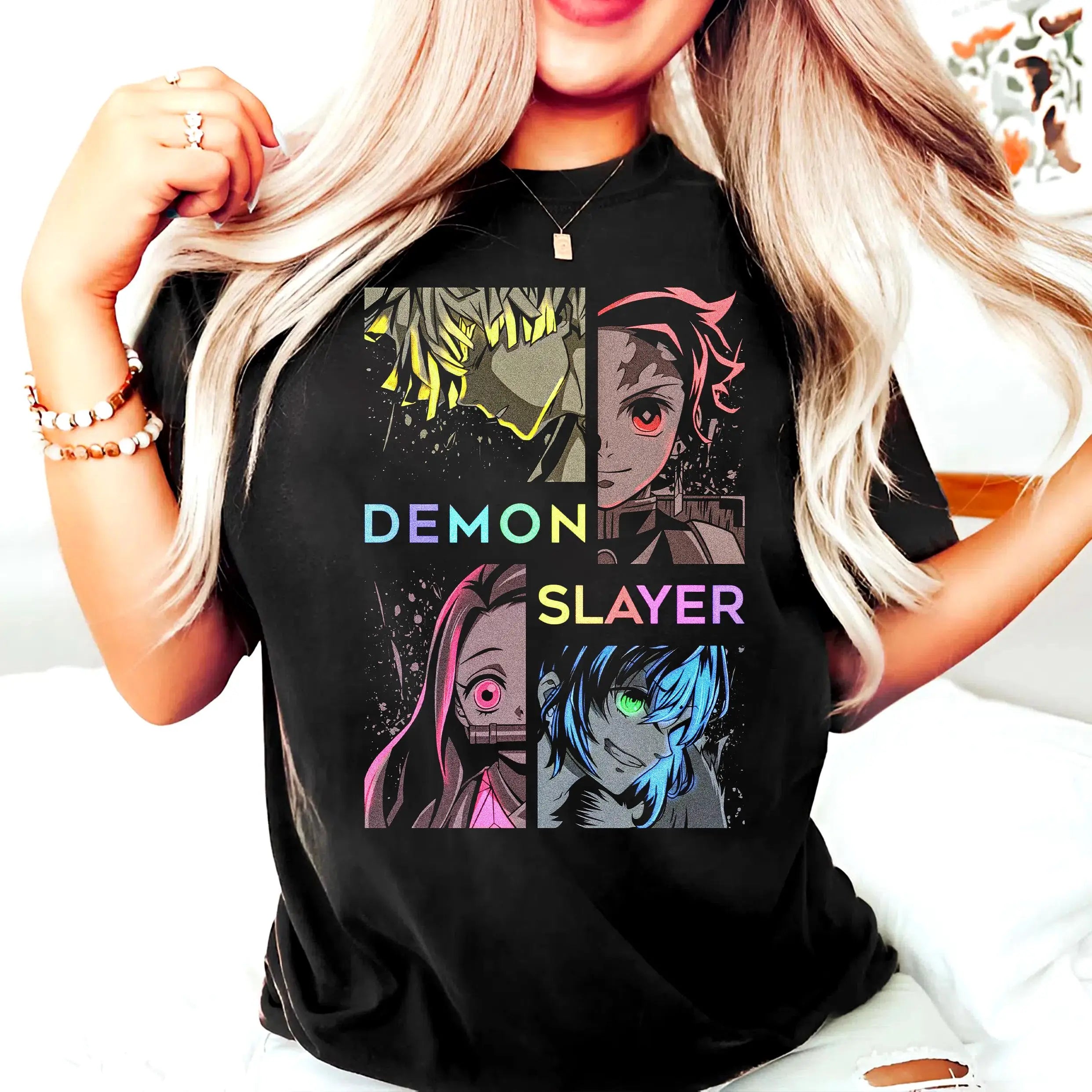 2026 Latest Demon Slayer T-Shirt Tanjiro Nezuko Zenitsu Inosuke Anime Graphic Tee, Kimetsu No Yaiba Shirt