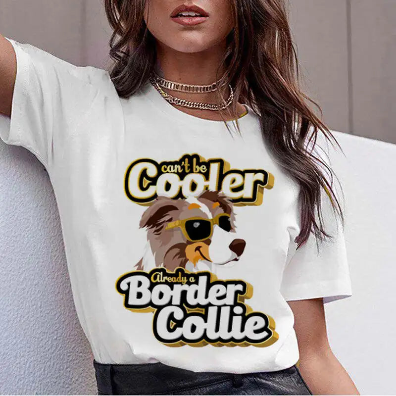 Hot Sale Bull Terrier Rottweiler Kawaii T Shirt Women Beagle Border Cute Whippet Funny dog T-shirt Collie Malinois Tshirt