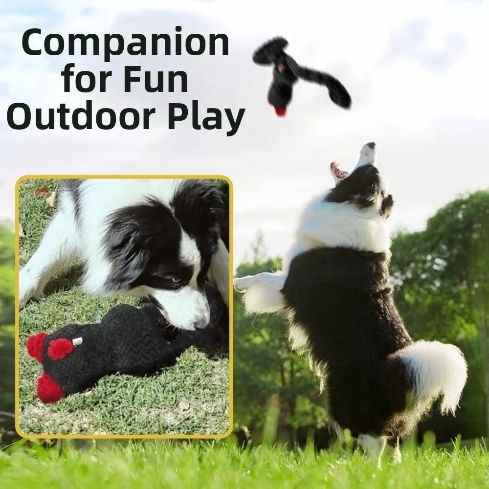 Long Eared Rabbits Pet Plush Toys Bite-Resistant Stuffed Animal Dog Chew Toys Tooth Cleaning Soft Squeaky Dog Toys