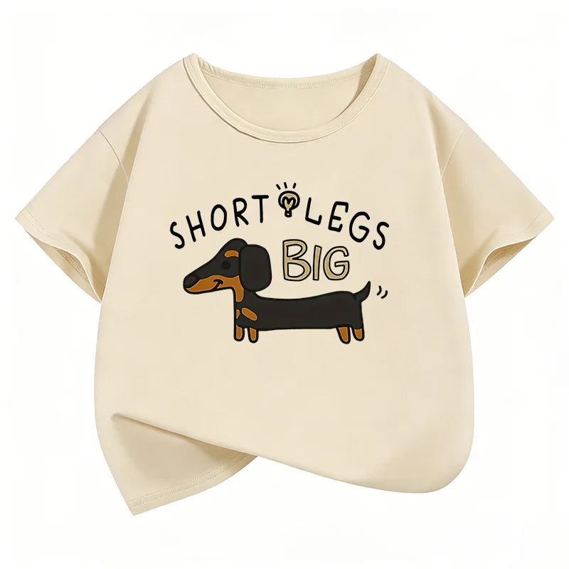 Fashion Dachshund Dog Design T-Shirt Printed T Shirt Boys Girls Summer Clothes Short Sleeve Tops T-Shirts Cute Clothing Kids