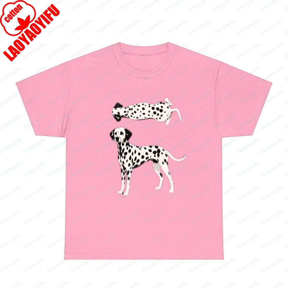 Dalmatian Pet Cotton Tee Dog Lover Vintage Classic Fashion Streetwear Dog Dad Lovely Summer Outdoors Breathable Men's Clothing