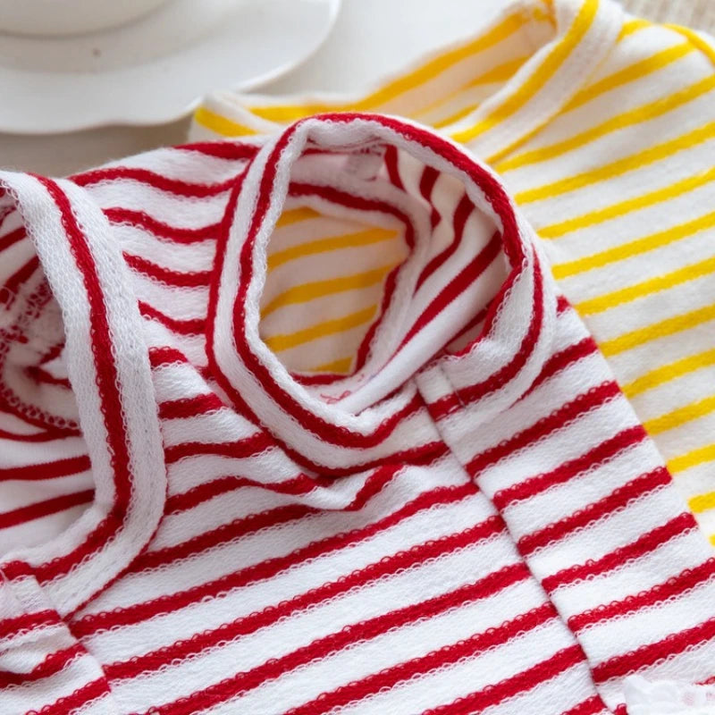 Pet Thin Striped Dress Dog Teddy Small Dog Yorkshire Lace Vest Dog Dresses for Small Dogs Puppy Clothes