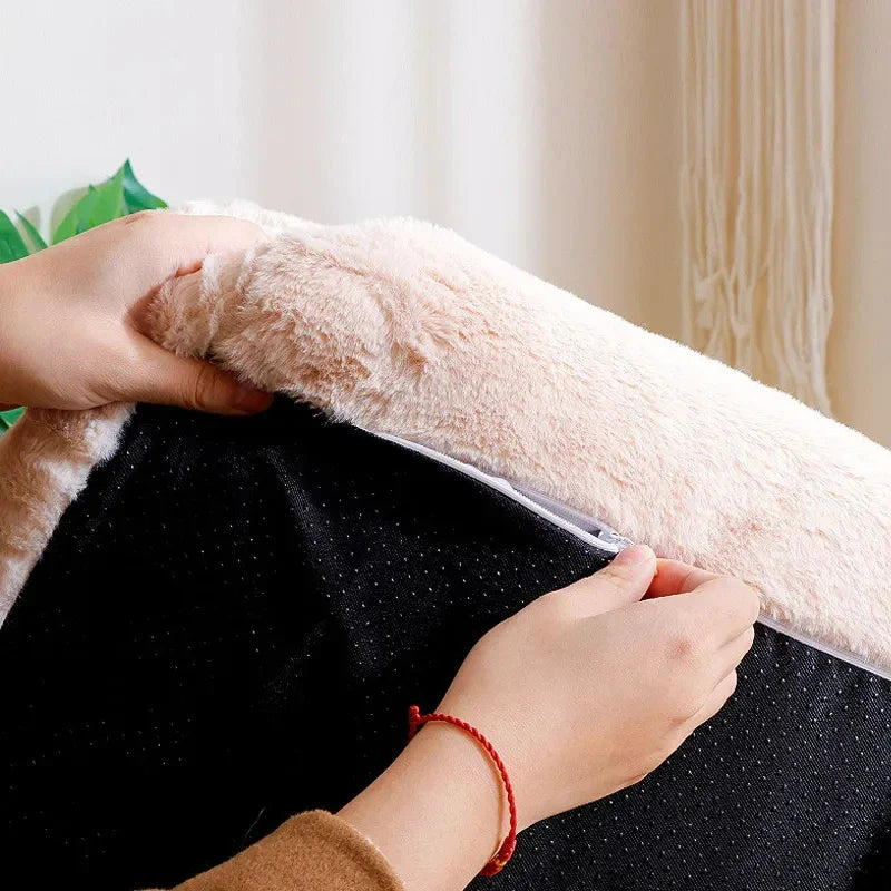 Winter Warm Plush Cat Bed Luxury Sofa Style Pet Nest for Small Medium Cats Dogs Comfortable Faux Fur Puppy Bed Cozy Pet Supplies
