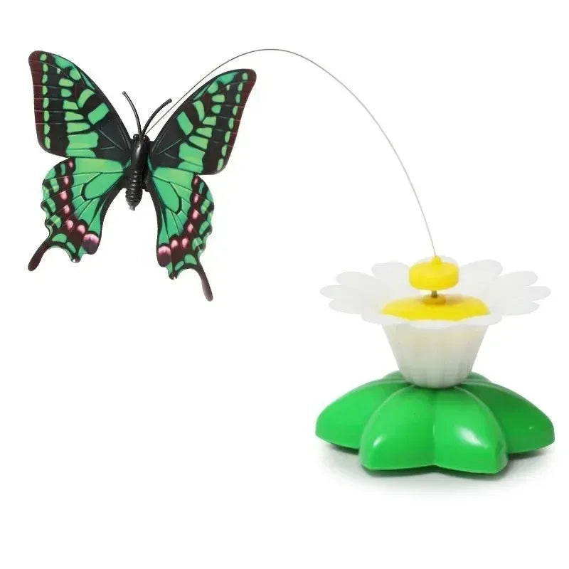 Electric Flying Bird Teasing Stick Rotating Interactive Cat Toy Automatically Spins Around Hummingbird Butterfly Play-Catch