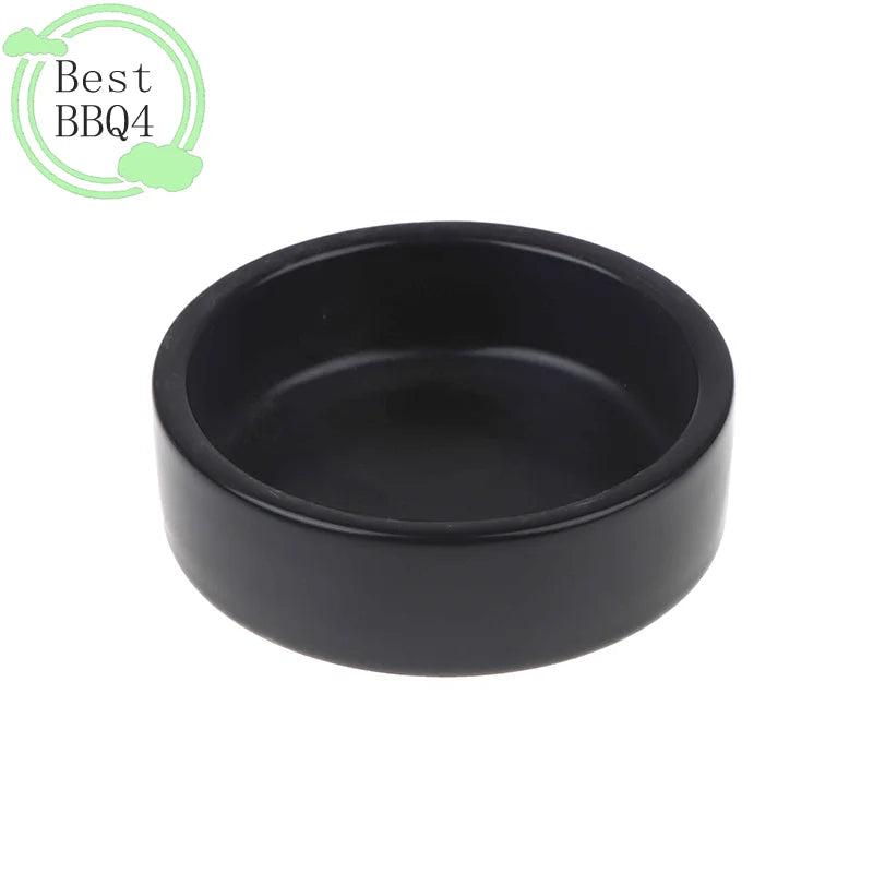 (BBQ4)Reptile Food Bowl Anti-Escape Ceramic Feeder Dish Black Reptile Water Bowl For Hermit Crab Gecko Chameleon Corn Snake