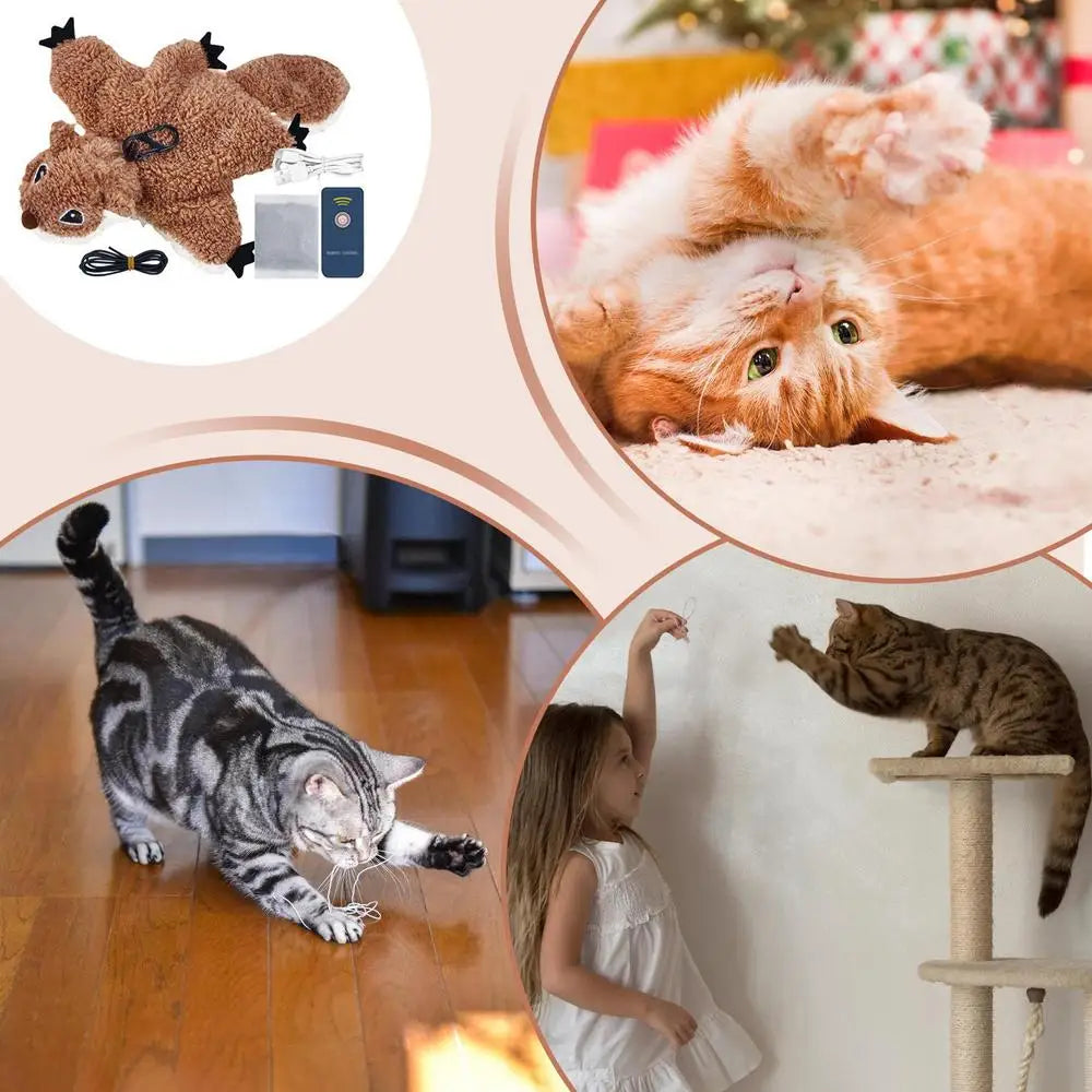 Flying Flapping Bird with Catnip Realistic Interactive Cat Feather Toys Soft and Cozy Kitten Toys Flapping Bird for All Breeds