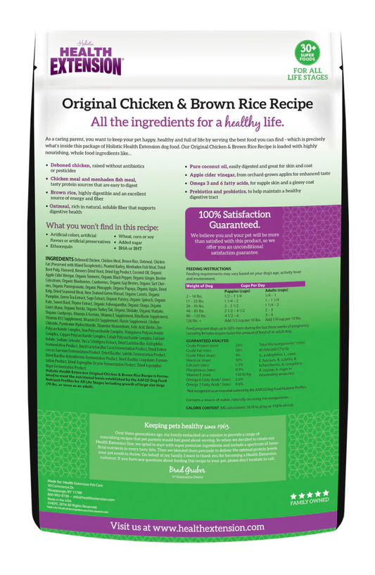 Health Extension Chicken and Brown Rice Dog Food - All Life Stages