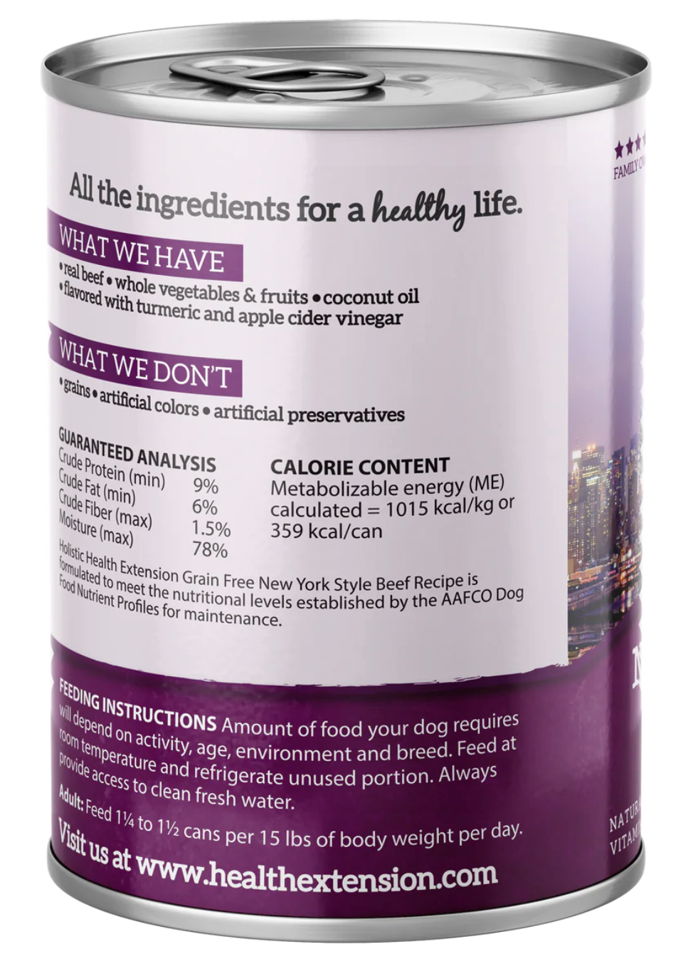 Health Extension All Life Stages Grain Free New York Style Beef Wet Dog Food (12.5oz)