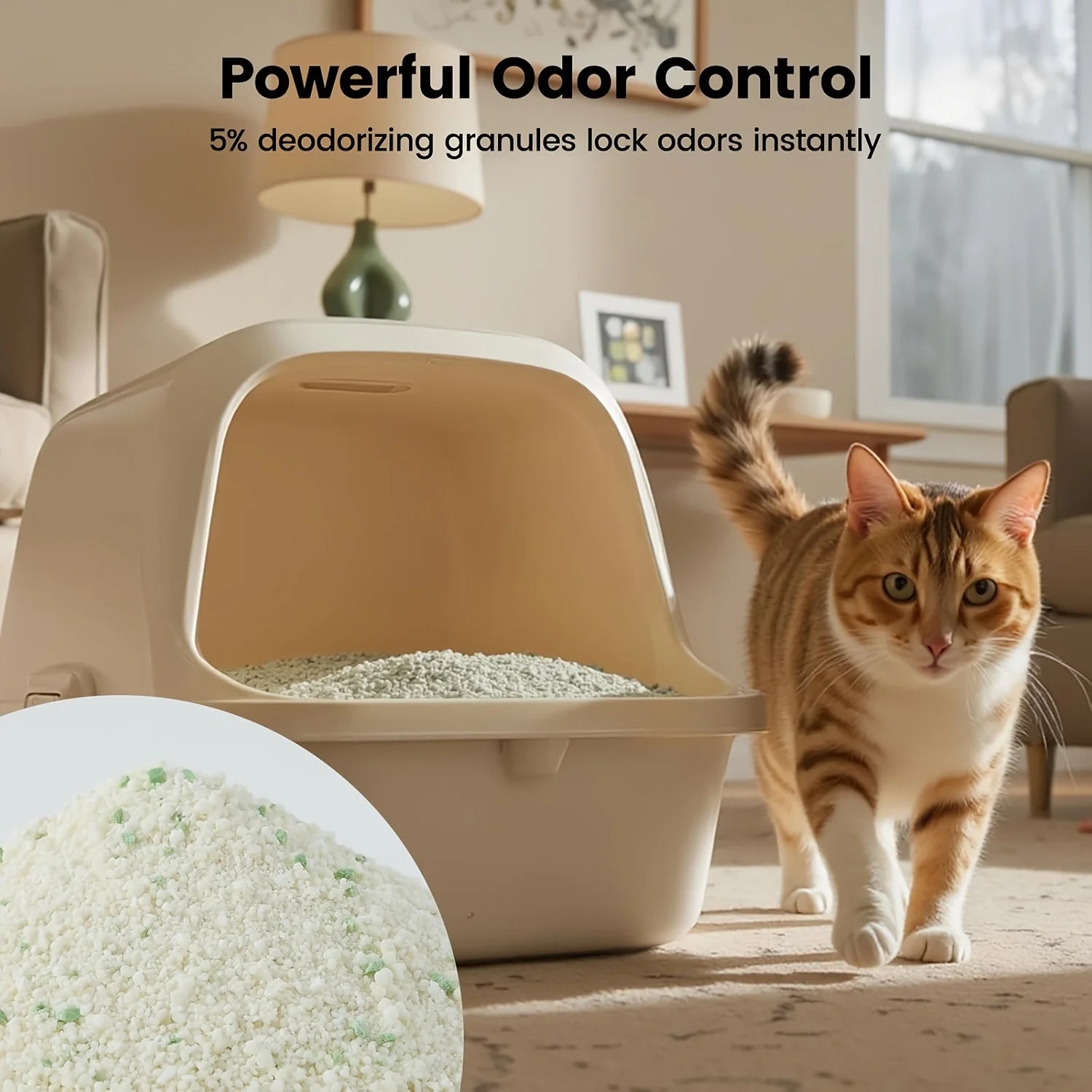 1 Nomipaw Cassava Cat Litter | Clumping, Odor Control, Ultra Absorbent and Fast Drying, Plant-Based Natural, Low Tracking, Unsce