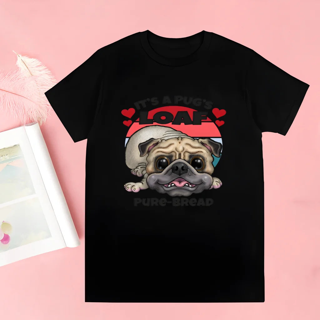 Pug Dog Animal Pet T Shirt Novelty Funny Vintage Crew Neck Men's T-Shirt Humor Women Top Tee Gift Humor Streetwear