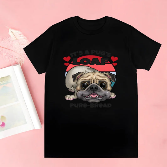 Pug Dog Animal Pet T Shirt Novelty Funny Vintage Crew Neck Men's T-Shirt Humor Women Top Tee Gift Humor Streetwear