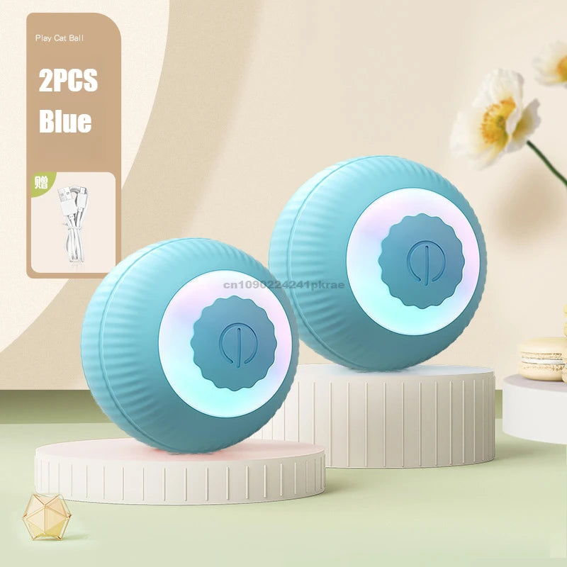 New Cat Interactive Ball Toy Automatic Rolling Ball Faux Tail Rechargeable Smart Pet Electric Toy Dog Cat Training Imitate Mouse