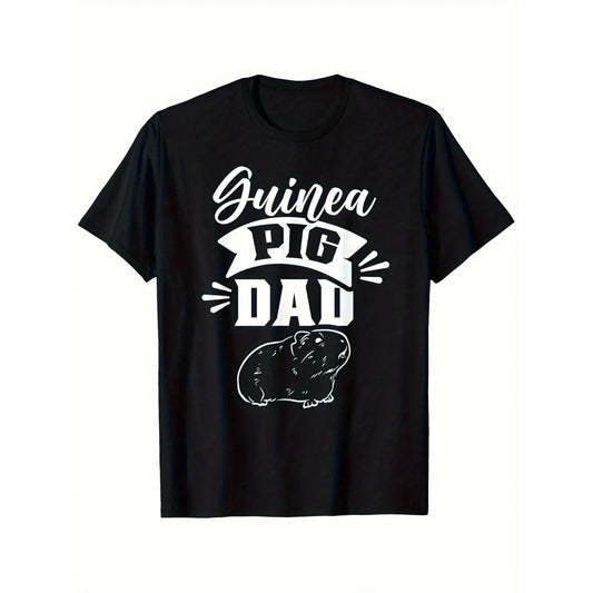 Guinea Pig Dad Graphic T-Shirt Men Casual Cotton Short Sleeve Crew Neck Tee Daily Wear