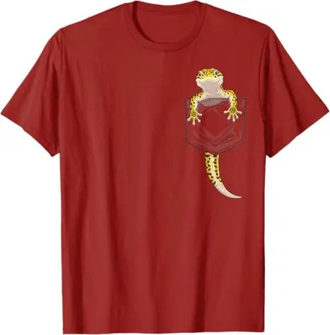 Cute Lizard Reptile Leopard Gecko Pocket Gifts Men Women Kids T-Shirt Funny Y2k Design Aesthetic Clothes Novelty Gift Gecko Tees