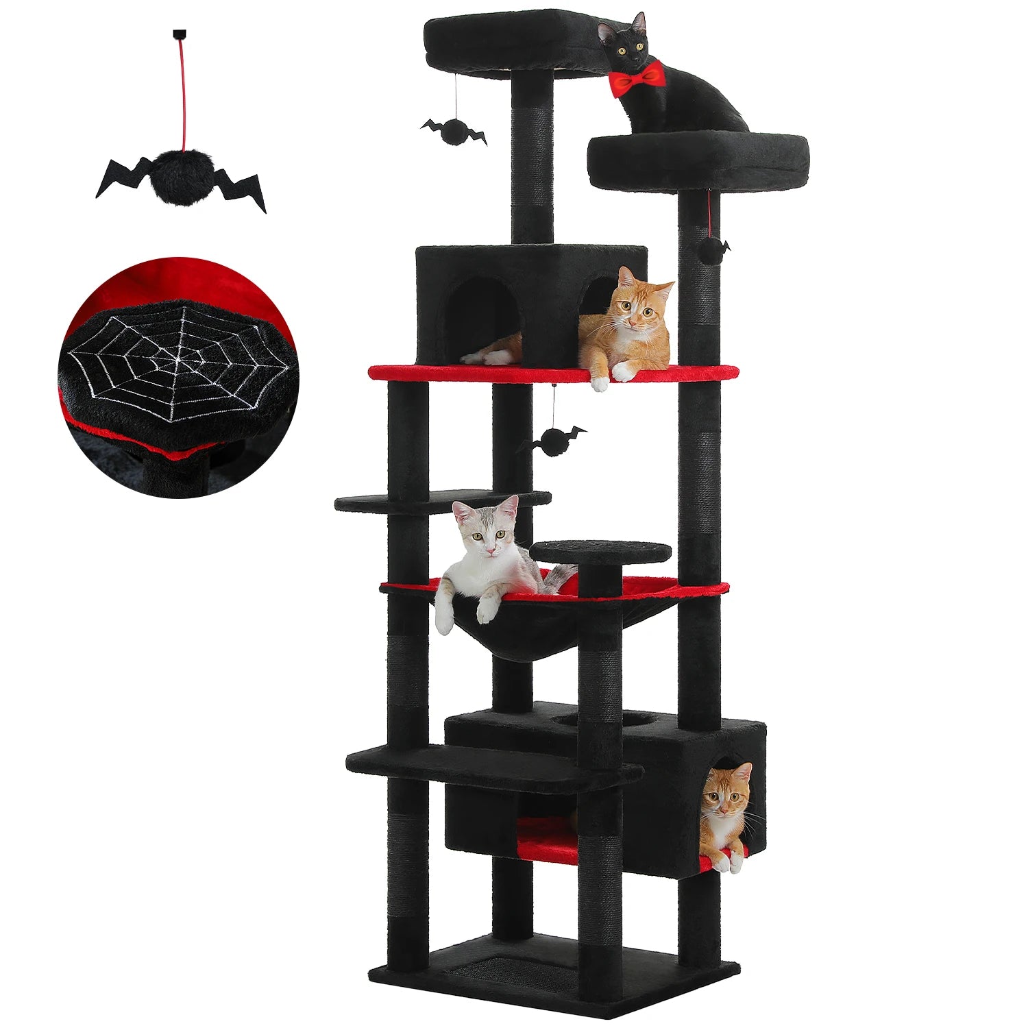 PAWZ Road 72" Large Cat Tree Tower with Hammock and Condo