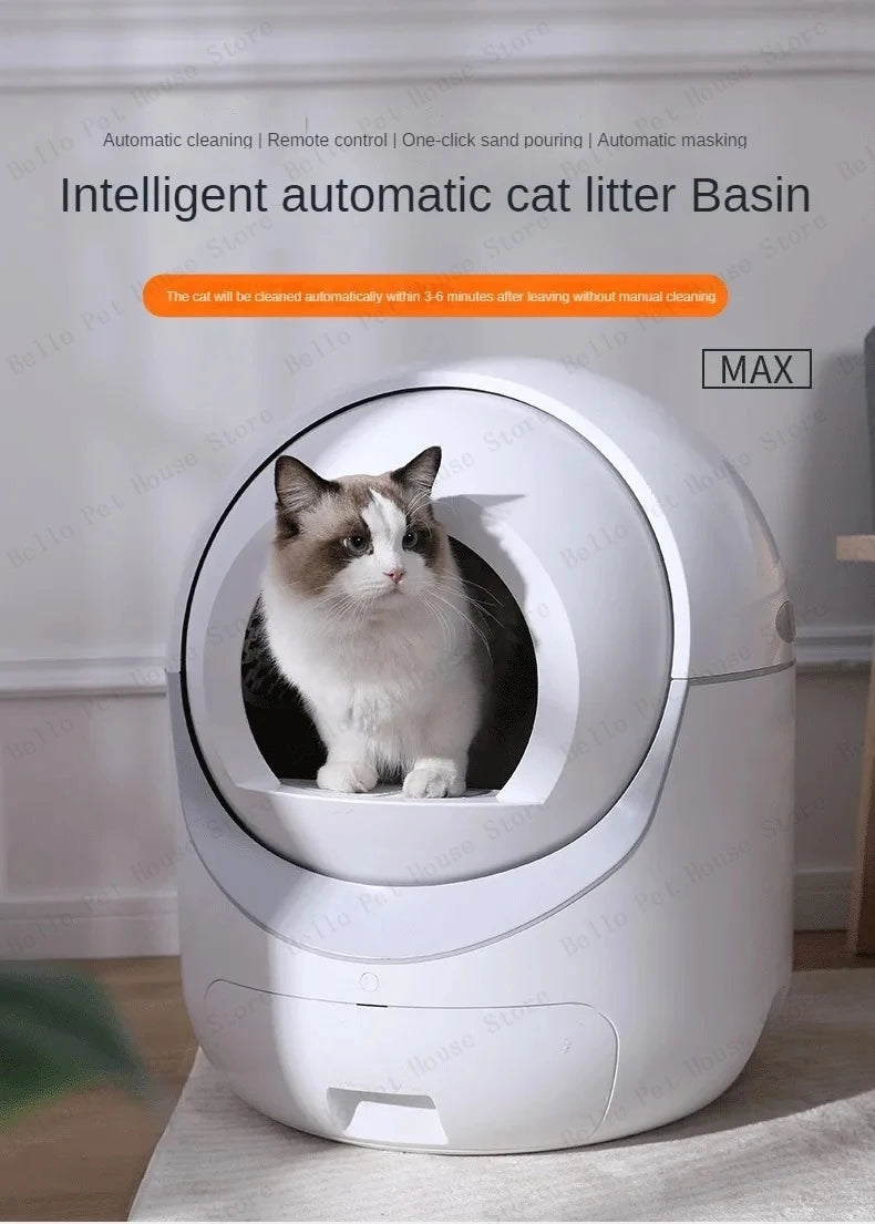 Electric Cat Toilet Extra Large Intelligent Cat Litter Box Fully Enclosed Poop Shovel Fully Automatic Cat Litter Box Low Noise