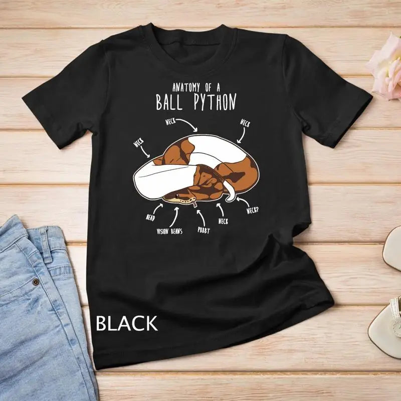 Anatomy of a Piebald Ball Python Funny Reptile Snake Lover Unisex T shirt