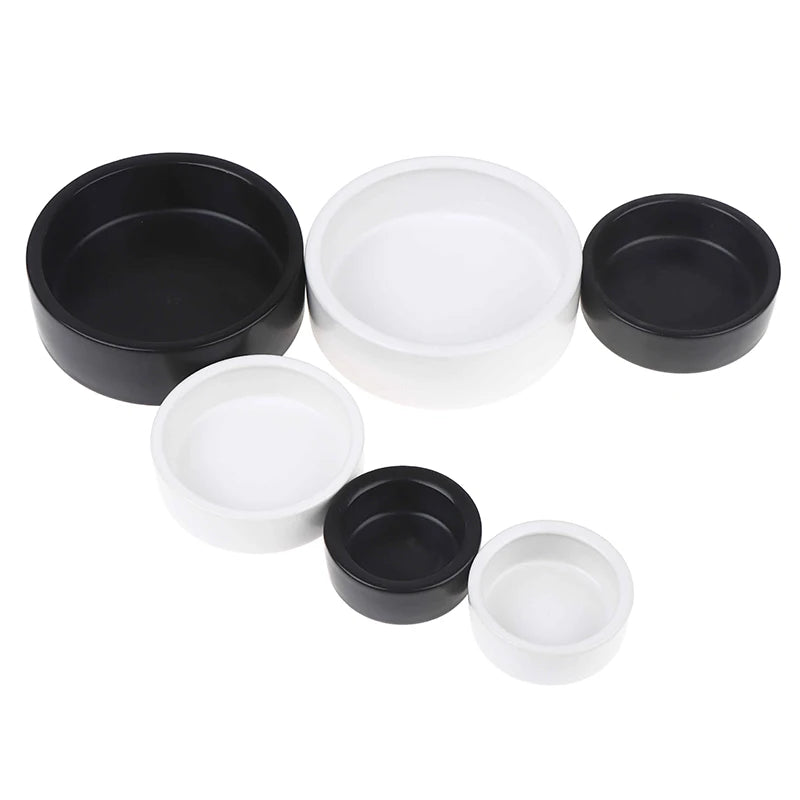 Reptile Food Ceramic Bowl Anti-Escape Ceramic Feeder Dish Reptile Water Bowl For Hermit Crab Gecko Chameleon Corn Snake