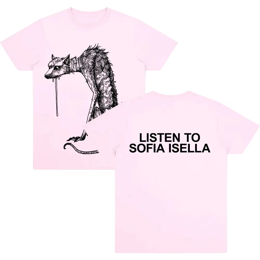2026 The Dog T-Shirt Sofia Isella Cotton Tee Harajuku Casual Short Sleeve Womens Men Streetwear Crew Neck Tops Fashion Y2K