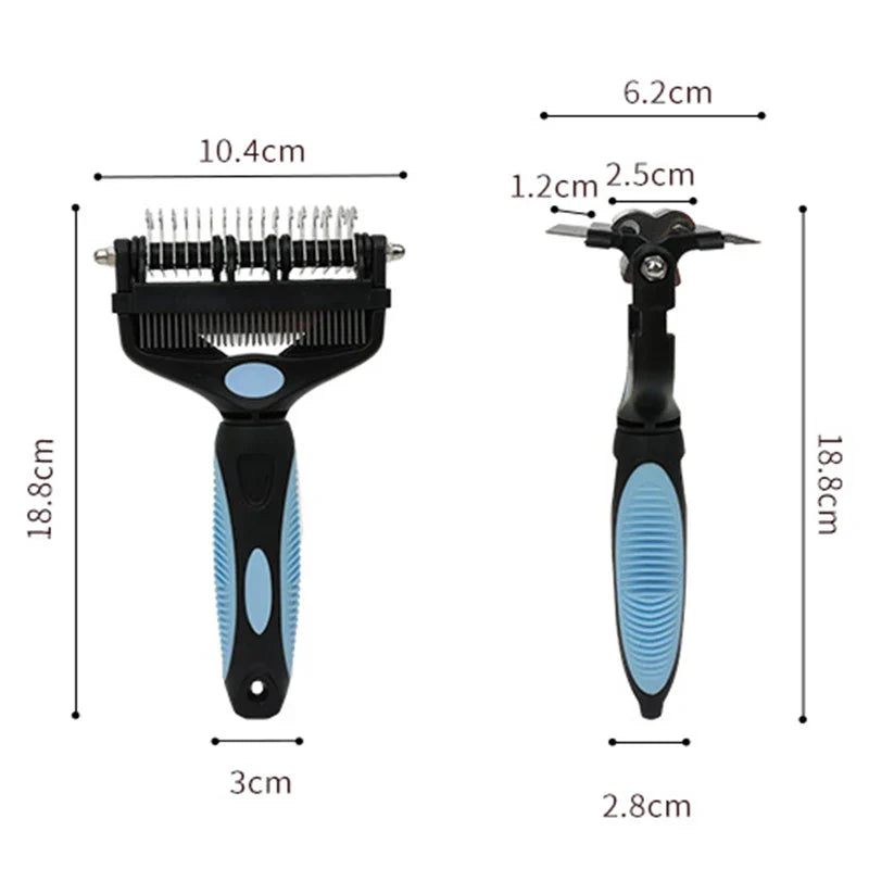3 In 1 Pet Deshedding Brush Dog Hair Remover Pet Fur Knot Cutter