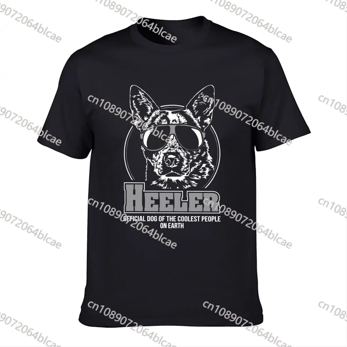 Funny Heeler Short Sleeve Shirt Dog Tee Gift Camisas Hombre Tops T Shirt Funny Printed Cotton Young T Shirts Camisa