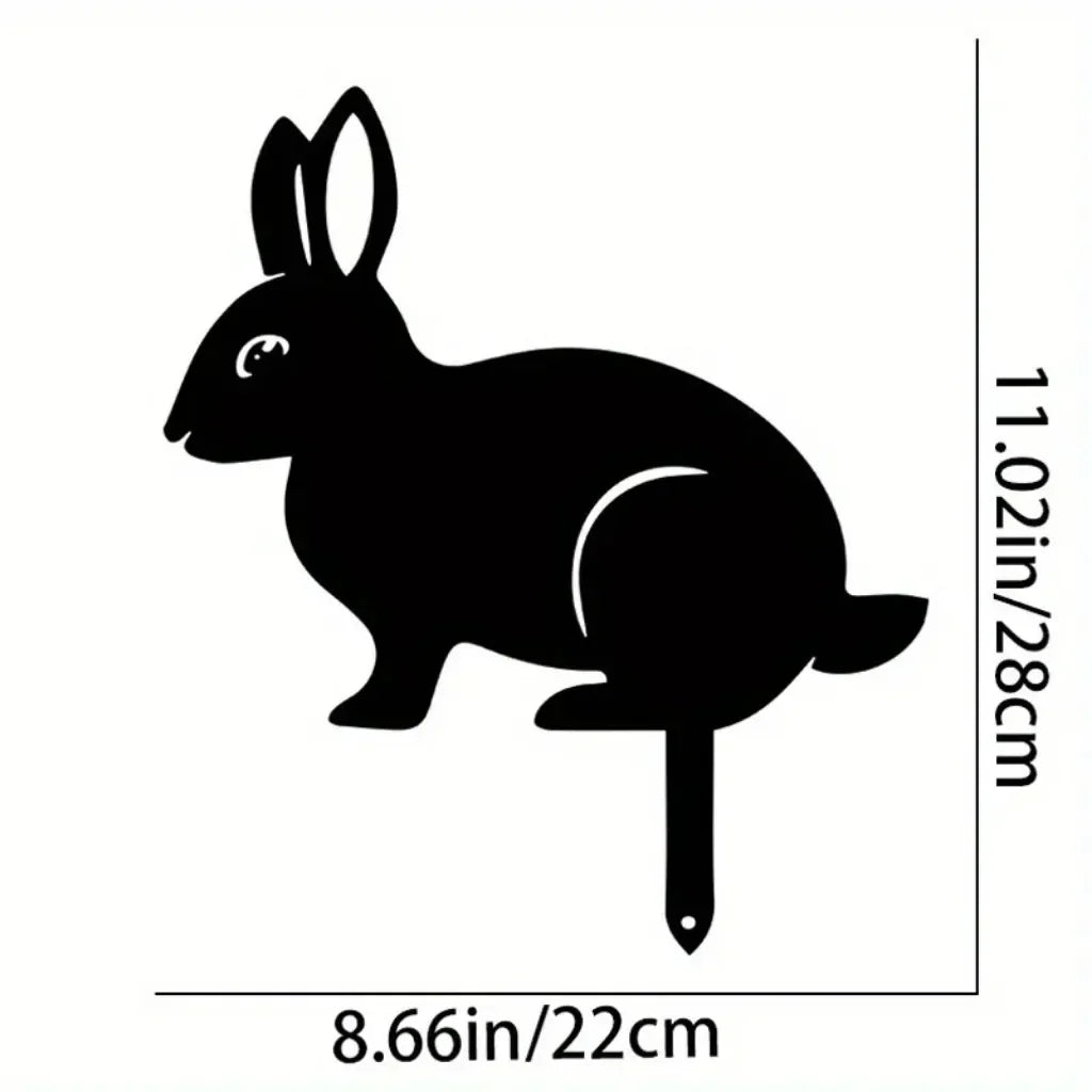 Rabbit Art Sculpture – Hollow Wrought Iron Figurines, Dust Proof and Realistic Rabbit/Squirrel for Garden, Home, and Yard