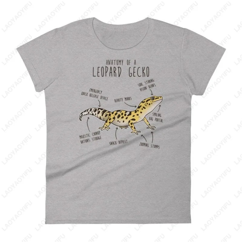 Leopard Gecko Funny Women Men Graphic Tshirt Pet Reptile Lover Gift Kawaii Lizard T-Shirt Cute Gecko Tees Anatomy Herpetologist