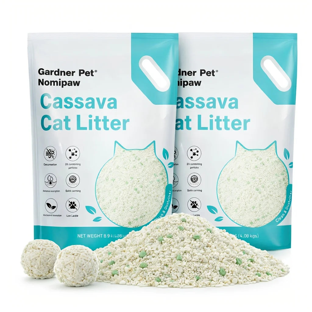 1 Nomipaw Cassava Cat Litter | Clumping, Odor Control, Ultra Absorbent and Fast Drying, Plant-Based Natural, Low Tracking, Unsce