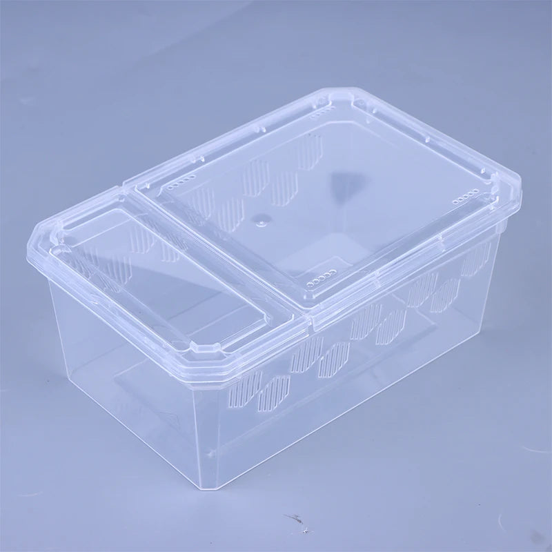 Reptile Tank Insect Spiders Tortoise Lizard Plastic Transparent Reptile Breeding Box Vivarium With Balcony Feeding Supplies