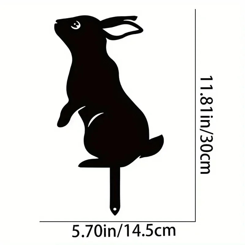 Rabbit/Squirrel Figurines Hollow Dust Proof Wrought Iron Realistic Rabbits Art Sculpture for Garden Party Decor Metal Home Yard