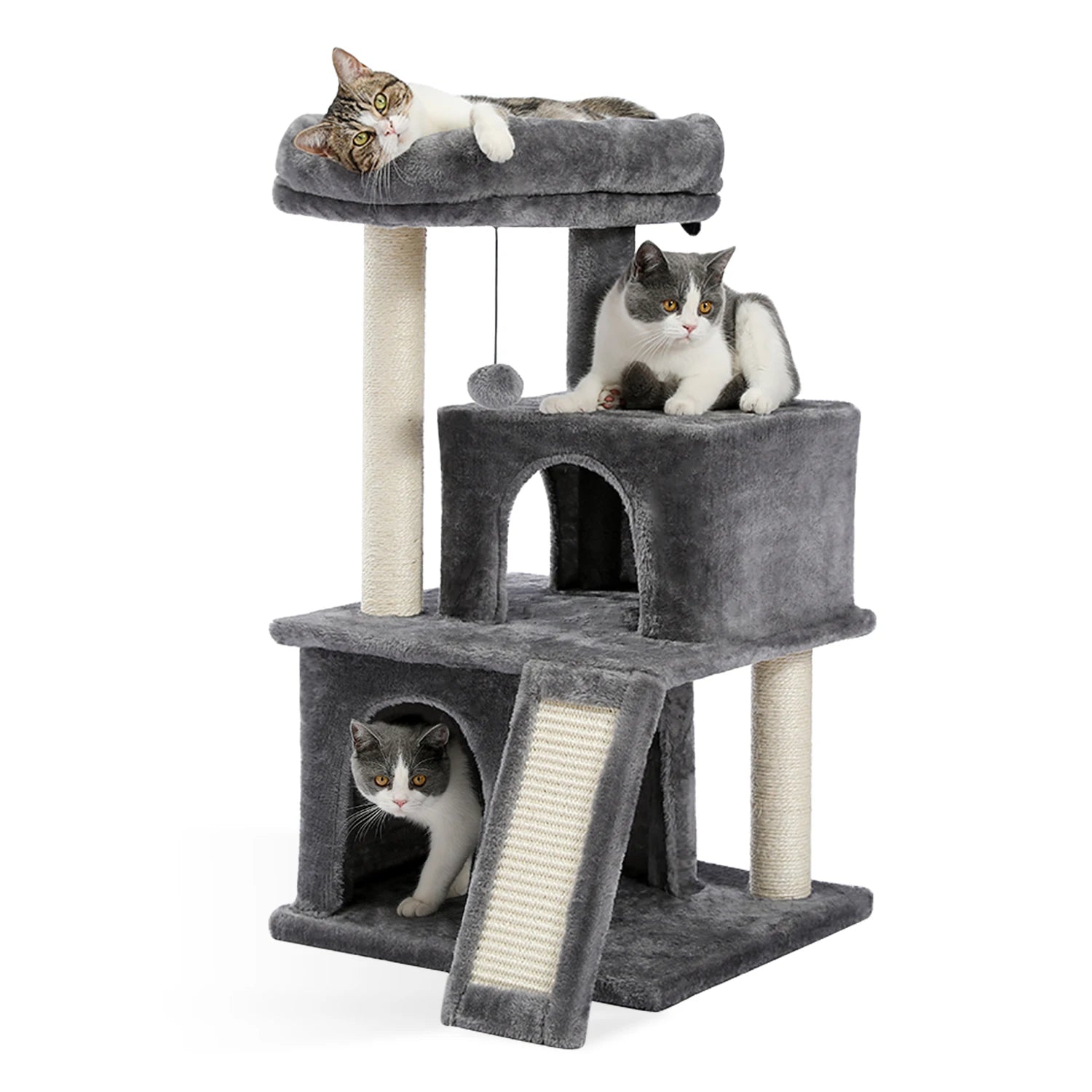Pequlti Multi-Level Cat Tree Tower with Condo and Hammock