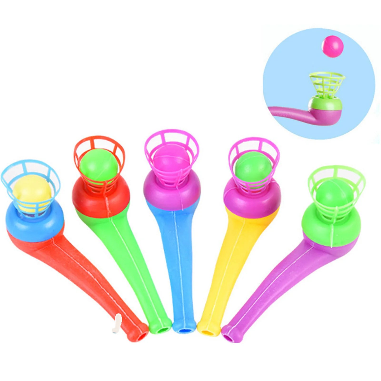 Montessori Toys Suspended Blow Pipe Blow Ball Rod Toy Board Game Children Toys Plastic Pipe Balls Toy Educational Toys For Kids