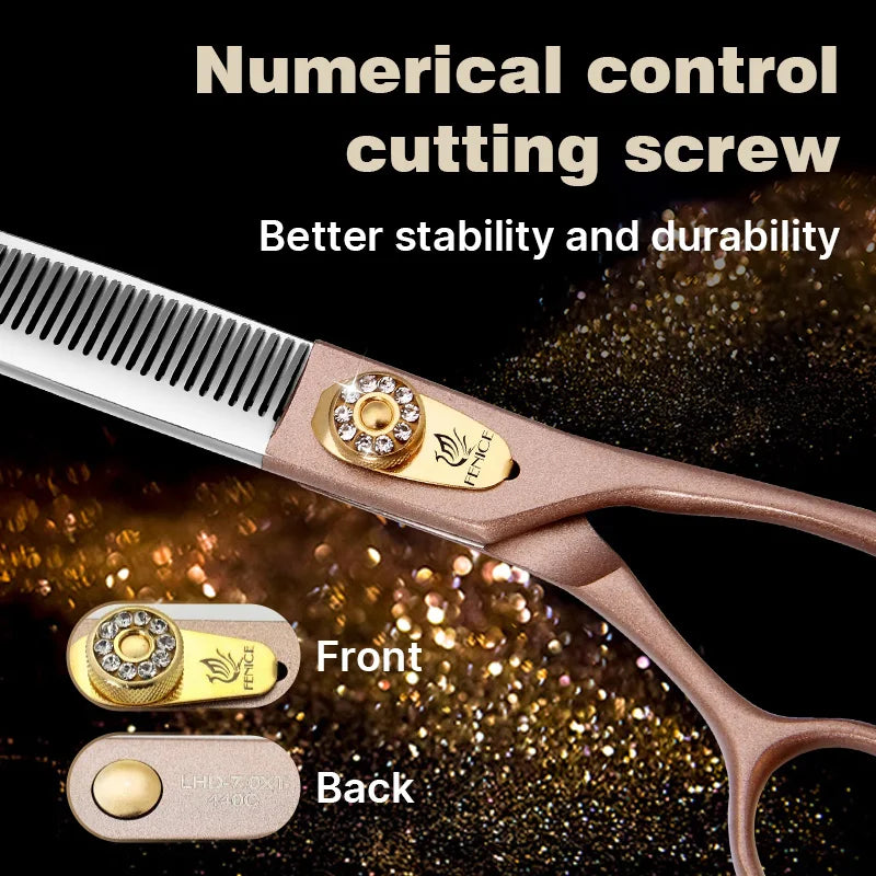Fenice 7.5" Pet Grooming Thinning Scissors - JP440C Steel