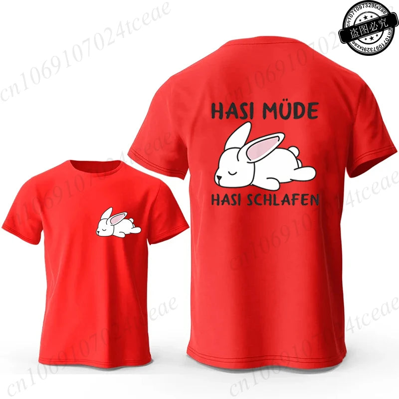 Bunny Is Tired T Shirts Lazy Bunny Shirts Cute Rabbit Graphic Tee Women Short Sleeve Casual Tops Lazy Streetwear Fashion T-shirt