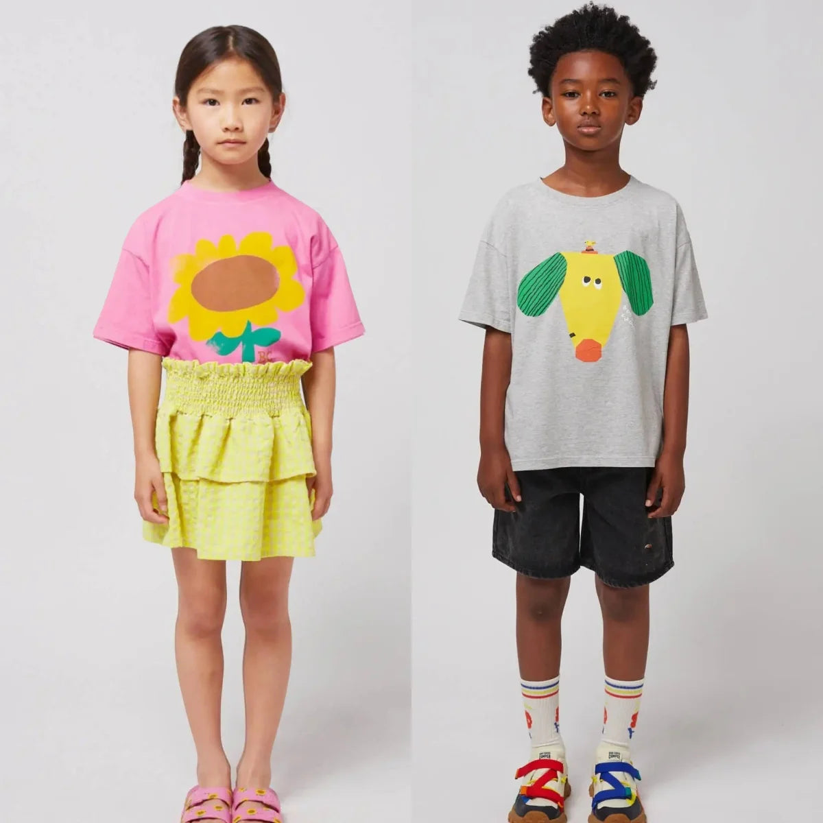 Boys Sun Flower T-shirts 2025 Summer Dog Tees for Kids Short-sleeve Girls Tops Cotton Children Shirts Baby Boys T Shirt