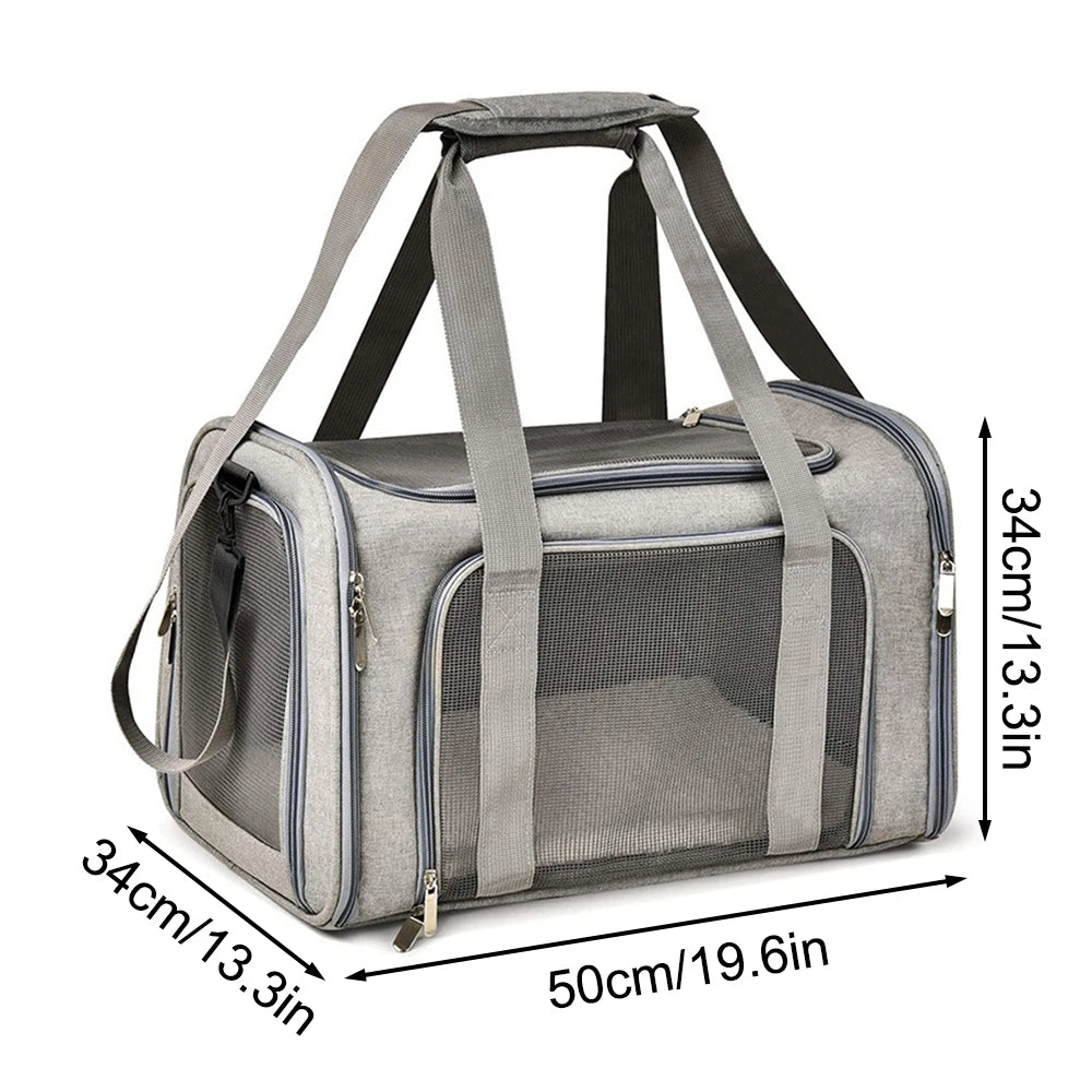 Collapsible Soft-Sided Pet Carrier for Cats and Dogs up to 15lbs