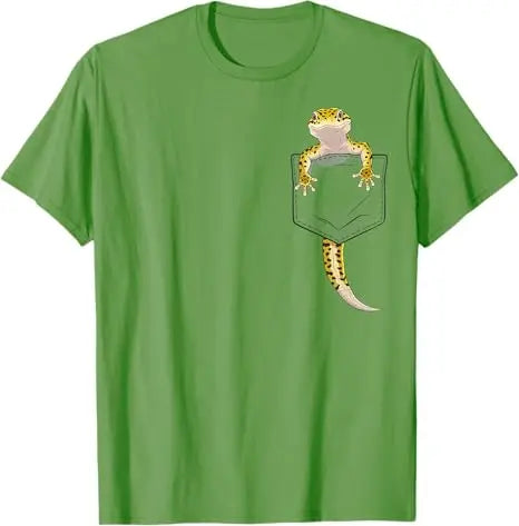 Cute Lizard Reptile Leopard Gecko Pocket Gifts Men Women Kids T-Shirt Funny Y2k Design Aesthetic Clothes Novelty Gift Gecko Tees