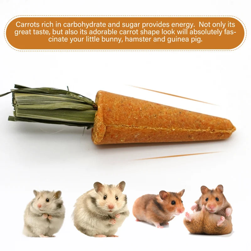 3pcs/6pcs Small Animal Rabbit Chew Toys For Bunny Hamster Treat Chew Toy Tooth Cleaning Molar Grinding Toys Natural Nutrient Toy