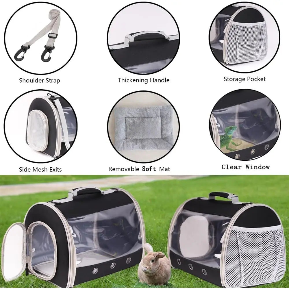 Bearded Dragon Travel Carrier Backpack,Lizard Backpack Carrier,Space sule Clear Bubble Window Astronaut Reptile Carrier Backpack