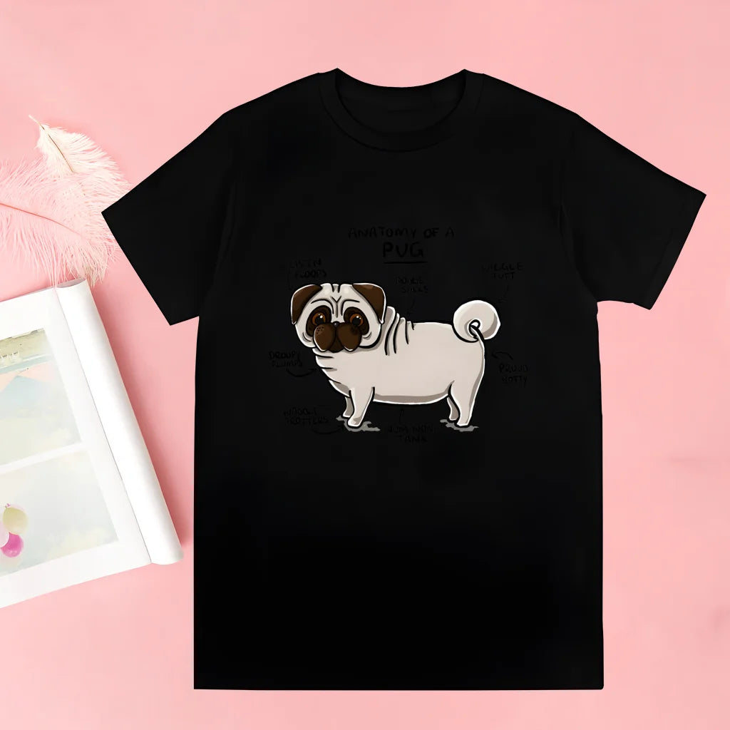 Pug Dog Animal Pet T Shirt Novelty Funny Vintage Crew Neck Men's T-Shirt Humor Women Top Tee Gift Humor Streetwear