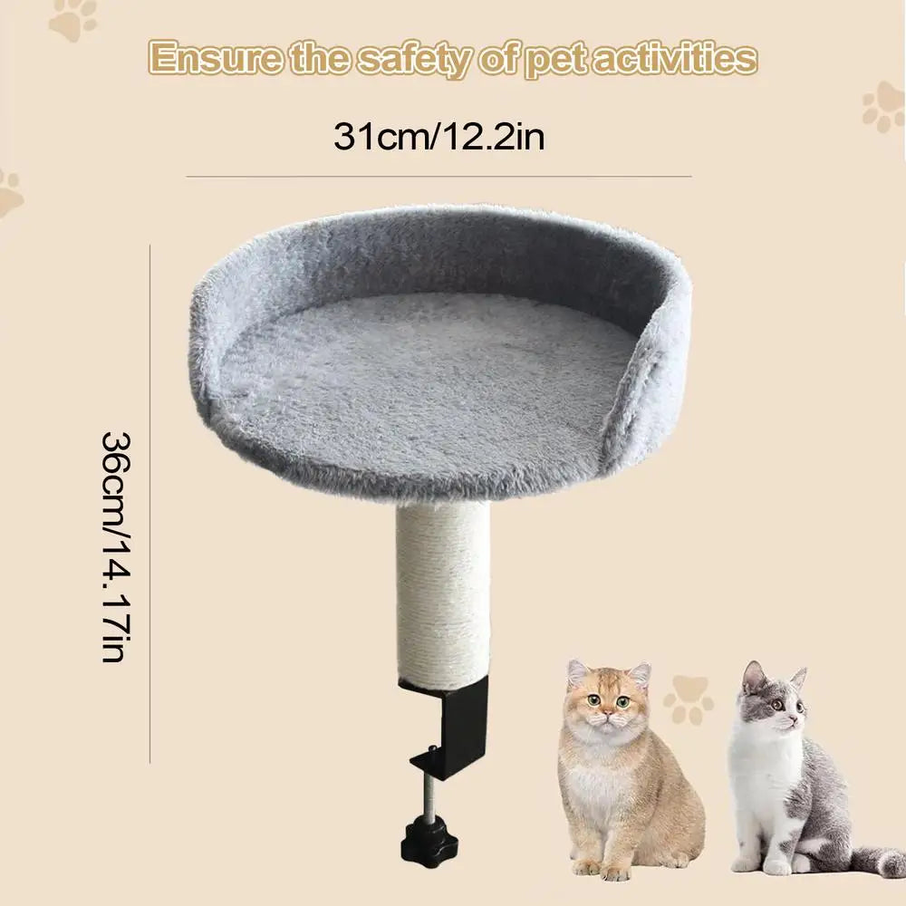 Desk Clamp Cat Bed 360 Rotating Adjustable Soft Nest Desktop Kitten Bed Attachment Cat Desk Bed for Kittens Pets Animals Indoor