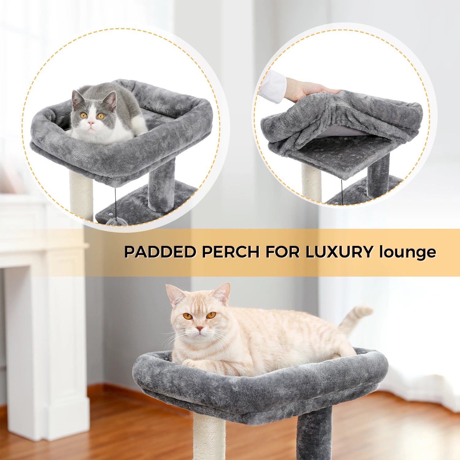 Pequlti Multi-Level Cat Tree Tower with Condo and Hammock