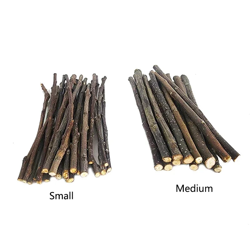 20/40/80/100pcs Hamster Rabbit Teeth Grinding Apple Tree Stick Minerals Molar Stone Toys for Chinchilla Hamster Pet accessories