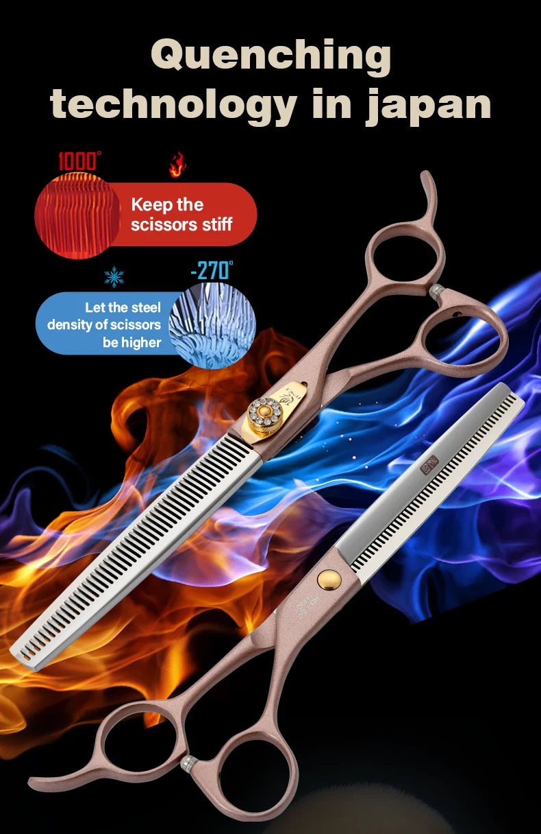 Fenice 7.5" Pet Grooming Thinning Scissors - JP440C Steel
