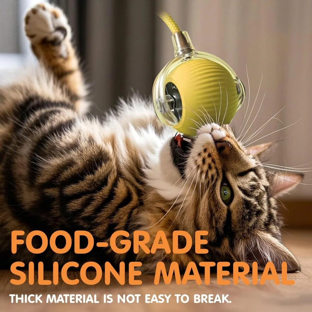 Pet Toy Ball with Tail Rope，Smart Automatic Pet Chase Ball Toy, Upgraded Speedy Tail Kitten Toy for Bored Indoor Adult Pets