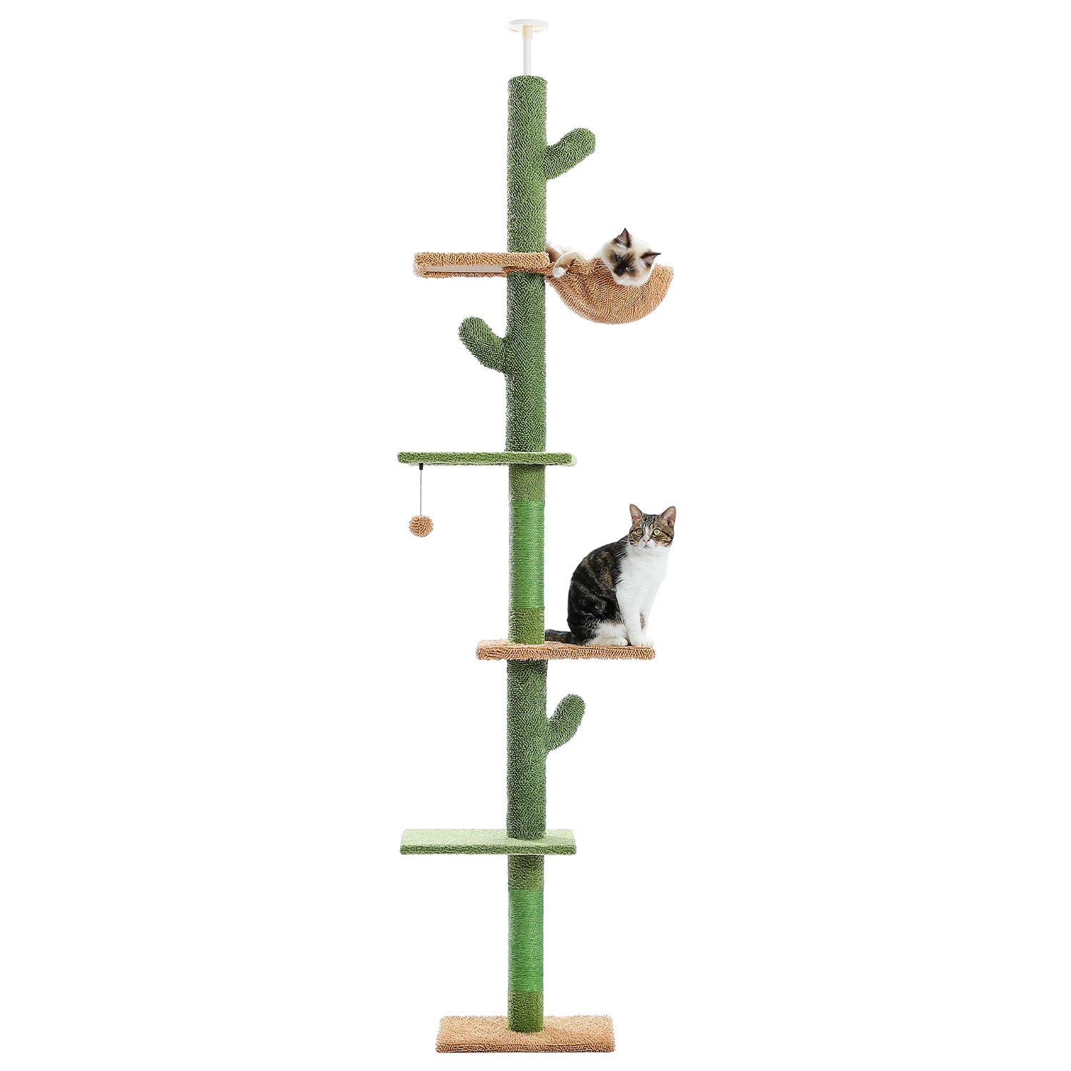 PAWZ Road 5-Tier Floor to Ceiling Cactus Cat Tree - Green